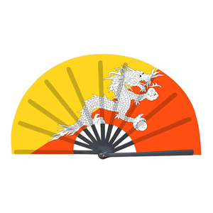 Abanicos Plegables de Bambú con la Bandera de Bután al por Mayor, Abanico de Mano para Carnaval, Boda, Festival, Fiesta, Agencia de Viajes - Product Image 5