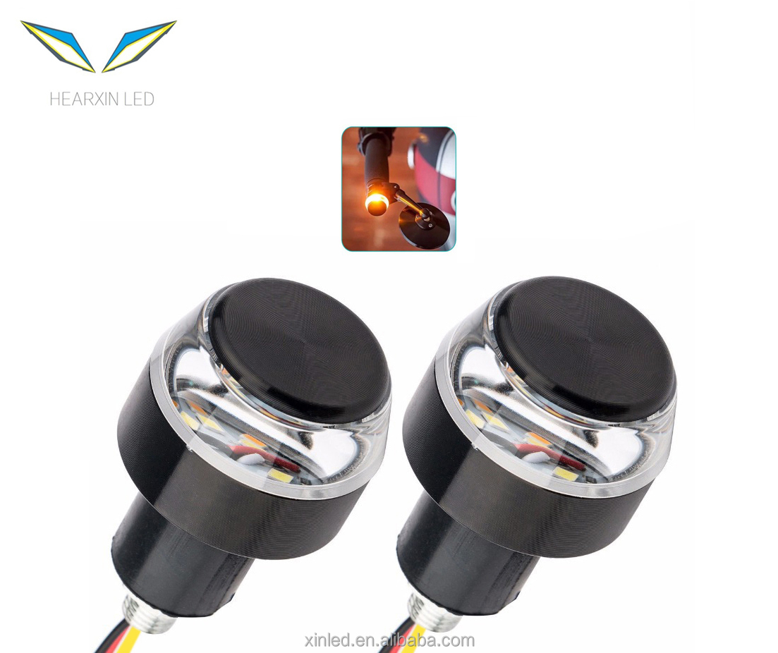 12V Универсальный мотоцикл светодиодный фонарь на Руль конец Поворотная сигнальная лампа белый желтый проблесковый маячок Ручка Бар мигалка Авто Боковой габаритный фонарь