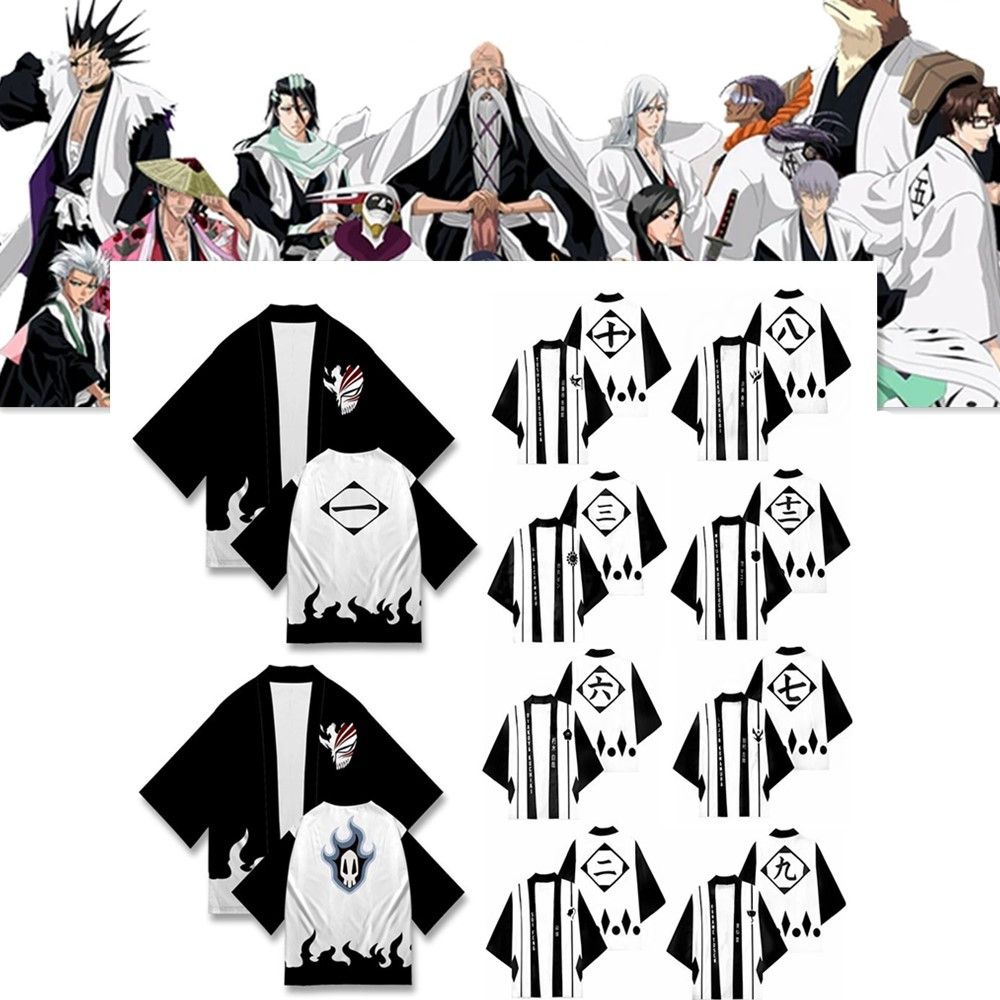Anime BLEACH Gotei 13 Cosplay T-Shirt Cloak for Unisex - Perfect