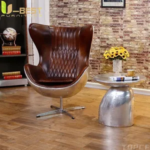 Кресло для гостиной винтажное алюминиевое в стиле ретро