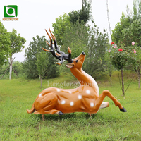 Sculpture d'animal en fibre de verre artificielle, style Art déco, taille réelle, finition naturelle, imperméable, à poser au sol, pour jardin