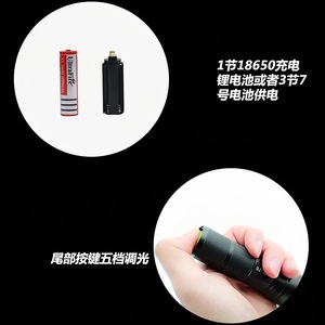 Lampe torche portable en alliage d'aluminium, LED haute intensité, étanche, éclairage extérieur, avec fonction zoom - Product Image 5