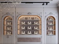 Vitrine de présentation de bijoux en marbre de luxe avec éclairage LED, design intérieur écologique pour magasins et centres commerciaux