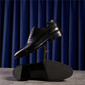 Scarpe Oxford in Vera Pelle Fatte a Mano in Italia, Stile Britannico, Formali da Cerimonia, con Tre Giunti, per Matrimonio - Product Image 5