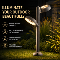 Lampadaire LED moderne à double tête 24W, étanche IP65, en aluminium moulé sous pression, pour jardin, aménagement paysager, éclairage de chemin