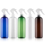 Bouteille pulvérisateur Boston en PET à faible MOQ, couleur personnalisée, 500 ml, avec pompe, pour sérum de soin de la peau et produits de soin/nettoyage personnels