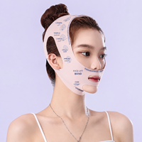1 Masque facial liftant réutilisable en V avec sangle mentonnière – Ajustable couleur chair pour le sommeil, le sport, le yoga et le soutien de la mâchoire
