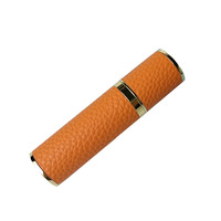 Emballage cosmétique vide, flacon roll-on avec bille en verre borosilicate et revêtement en cuir pour parfum et huile essentielle diffuseur