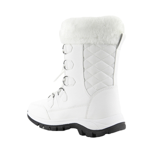 Stivaletti da neve invernali impermeabili da <span class=keywords><strong>donna</strong></span> bianchi leggeri in pelliccia sintetica foderata a metà polpaccio - Product Image 3