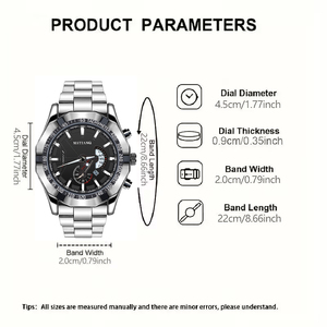 Orologio da Uomo di Lusso, Casual Business, Semplice, al Quarzo, Personalizzabile con Logo, in Acciaio Inossidabile - Product Image 6