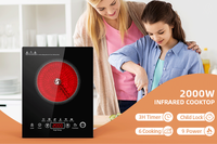 Poêle électrique infrarouge CE CB pour la maison 2000W hotpot infrarouge portable un brûleur plaque chauffante infrarouge en céramique électrique