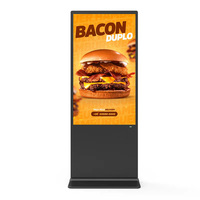 Kios Digital Poster Lantai Dalam Ruangan 55-Inci, Layar Sentuh Kapasitif 4K, Animasi CMS Android WiFi SDK untuk Periklanan