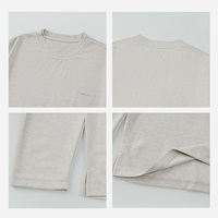 T-shirt à manches longues brodé pour homme, coupe décontractée, col double, en mélange de laine, style luxe léger, idéal pour le quotidien (OEM/ODM)
