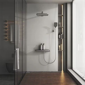 Juego de ducha de almacenamiento oculto, estante mezclador termostático integrado montado en la pared, combinación de grifo de baño de mano con cabezal de lluvia - Product Image 2