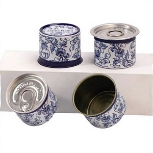Lata Redonda de Alta Gama para Caviar, de Hojalata, Apta para Alimentos, con Anillo de Apertura, Sellable, Mini Lata Metálica Personalizada con Tapa, 50 ml - Product Image 1