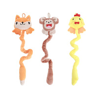 Jouet en peluche interactif pour chat, motif chat de dessin animé, renard, poulet, singe, avec son et texture froissée, pour chats d'intérieur et chatons