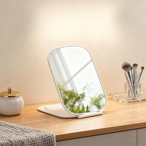 Xách tay gấp Vanity gương Trọng lượng nhẹ ABS nhựa duy nhất hai mặt bạc kết thúc 1X Độ phóng đại tùy chỉnh in nhỏ gọn gương - Product Image 5