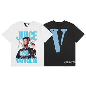 Camiseta <span class=keywords><strong>V</strong></span> LONE para Hombre y Mujer, 100% Algodón, Manga Corta, Verano, Lisa, Transpirable, Estilo Urbano, Harajuku, Hip Hop, Casual, USA - Product Image 4
