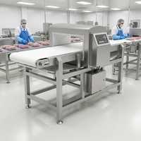 Détecteur de métaux intelligent pour aliments avec bande transporteuse de qualité alimentaire, écran couleur et détection de contamination métallique multifréquence
