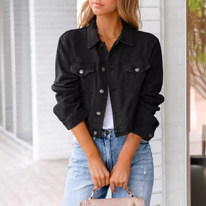 Veste en jean nouvelle collection printemps-été, haut à manches longues, 10 couleurs, veste courte décontractée pour femmes - Product Image 3