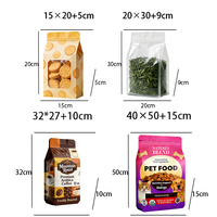 Sacs à fond plat avec fermeture éclair latérale, personnalisables avec logo, refermables, pochettes verticales transparentes en feuille d'aluminium pour café, thé, biscuits, aliments pour animaux de compagnie