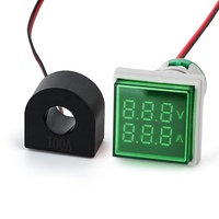 Voltmètre et ampèremètre à affichage numérique à LED monophasé avec signal lumineux Compteur de courant alternatif 2 en 1