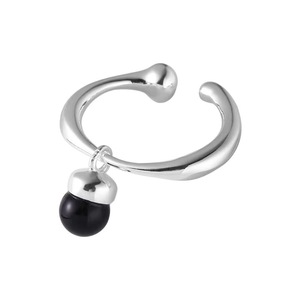 S925 Sterling Silver Black Agate Bead Pendant <b>Open</b> <b>Ring</b> Minimalist Index Finger Jewelry Unisex Gift - Product Image 5