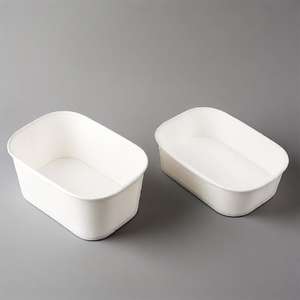 Tazón de Papel Desechable Cuadrado de Grado Alimenticio a Precio de Mayoreo, Contenedor de Alimentos para Almuerzo Rápido con Tapa - Product Image 5