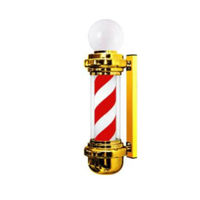 Nouvelle enseigne de salon de coiffure LED cylindrique rétro en cuir, style moderne et minimaliste, rotative et lumineuse, modèle 2025