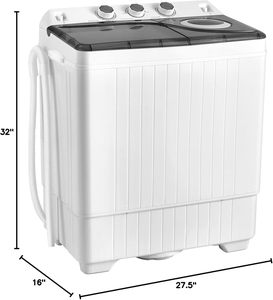 Lavadora Eléctrica Semiautomática de Doble Tina de 7 kg, Carga Superior, Carcasa de Plástico, Alta Eficiencia, para Uso Doméstico y Exterior, Nueva - Product Image 6