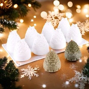 Pinecone <b>Silicone</b> Mold 8-Cavity For Cake Mousse Chocolate Candle <b>Baking</b> Utensil DIY Christmas Decorations - Product Image 1