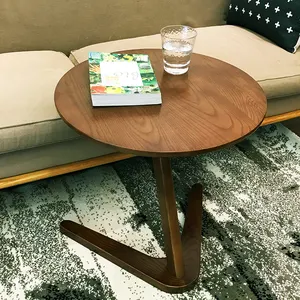 Table latérale de Console en acier, plateau de canapé, en bois Antique, petit café japonais en forme de c, massif, pour café, moderne