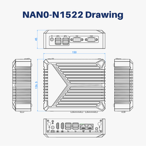 FanlessインダストリアルミニPC Intel Twin Lake N150デュアルイーサネットポートミニコンピュータ2 RS232 Three M.2 MINI PCIE 4K HDデュアルディスプレイ - Product Image 6