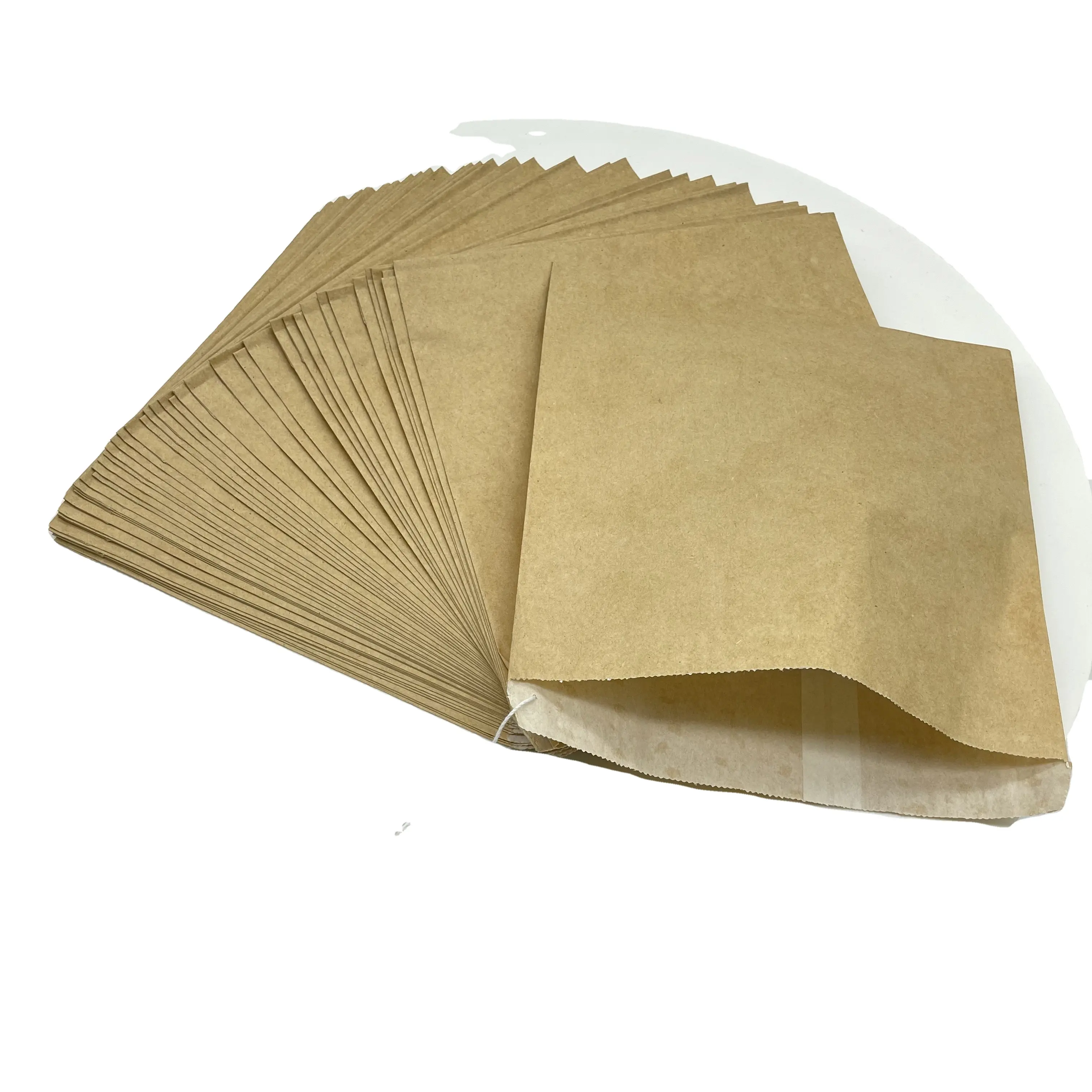 Saco de papel GPL Kraft marrom de tamanho personalizado para restaurantes de hospitalidade takeaway de supermercados OEM de qualidade alimentar GSM