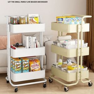 Étagère de rangement portable Juyou à 3 niveaux en acier au carbone, chariot amovible pour l'organisation de la cuisine, du salon et de la maison - Product Image 4