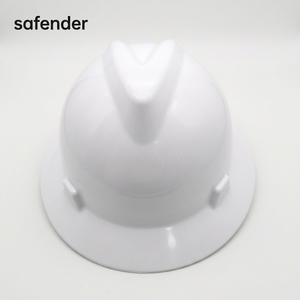 Helm Keselamatan SAFENDER WHE4W Full Brim V-Shape HDPE 6 Titik Suspensi Tanpa Slot Bersertifikasi CE Sesuai ANSI Warna Dapat Disesuaikan - Product Image 1
