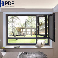 Ventanas abatibles de aluminio de seguridad de alta calidad Puente roto Ventanas exteriores Puertas Material de marco de acero inoxidable