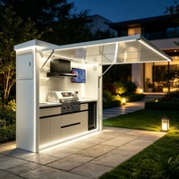 Kit de cuisine extérieure moderne en acier inoxydable modulaire et détachable, avec armoire de rangement pour barbecue, combinaison flexible pour jardin
