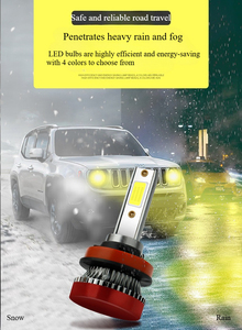 Mới Siêu Sáng LED Phía Trước Sương Mù Ánh Sáng Bóng Đèn 55W Công Suất Cao Bốn Màu Vàng Mắt H11 9006 881 H3 Hàng Không Nhôm 6000K 12V - Product Image 4