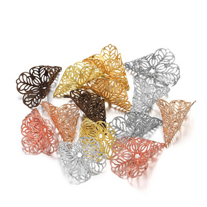 Épingle à cheveux en cuivre 28 mm, creuse, vintage, perlée, pour chapeau, pour femmes, pinces à cheveux de mariage - Product Image 3