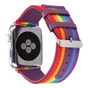 Para <span class=keywords><strong>apple</strong></span> <span class=keywords><strong>watch</strong></span> band, nylon con correa de reloj de cuero genuino para smartwatch - Product Image 3