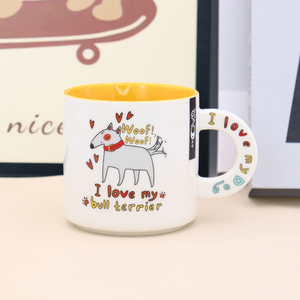 Tasse à café en céramique écologique avec motif de chien mignon (Dachshund, Bull Terrier) imprimé, poignée décorée, idéale pour les cadeaux promotionnels en gros - Product Image 6