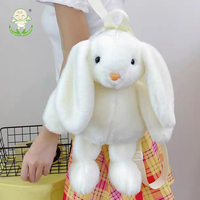 Vente d'usine Risingsun – Sac à dos lapin de Pâques adorable 30 cm, poupée en peluche à longues oreilles, jouet en coton PP rembourré, animal en peluche doux, vente en gros