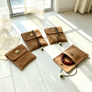 Sac de rangement portable en cuir souple pour bijoux, conteneur haut de gamme pour présentation en gros - Product Image 3
