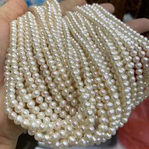 China Cheapest Price 4mm 6mm Natural Cultured Round White Freshwater Loose Pearl for Wholesale