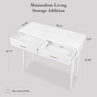 Table de toilette moderne de style nordique avec miroir et tiroir, panneau en bois blanc, meubles écologiques pour hôtel, appartement, salle de bain