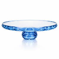 Support à gâteau de luxe en cristal K9, design à facettes taillées en diamant, plateau élégant pour desserts, décoration de mariage, fête, maison
