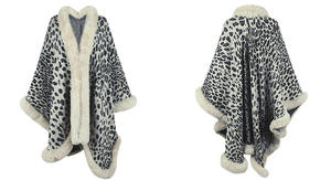 Autunno inverno 2024 <span class=keywords><strong>collo</strong></span> in pelliccia di leopardo maglia <span class=keywords><strong>scialle</strong></span> maglione caldo cappotto <span class=keywords><strong>Cardigan</strong></span> donna - Product Image 5