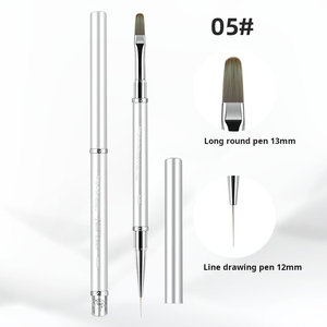 Pinceau à ongles double tête pour nail art, stylo de construction à tête ronde, pinceau à gel de construction, logo personnalisé, pinceau professionnel pour manucure en salon - Product Image 5