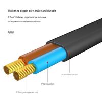 Cordon d'alimentation HDTV en forme de 8 (2 broches) avec conducteur en cuivre pur, gaine en élastomère thermoplastique et nylon pour utilisation avec un commutateur